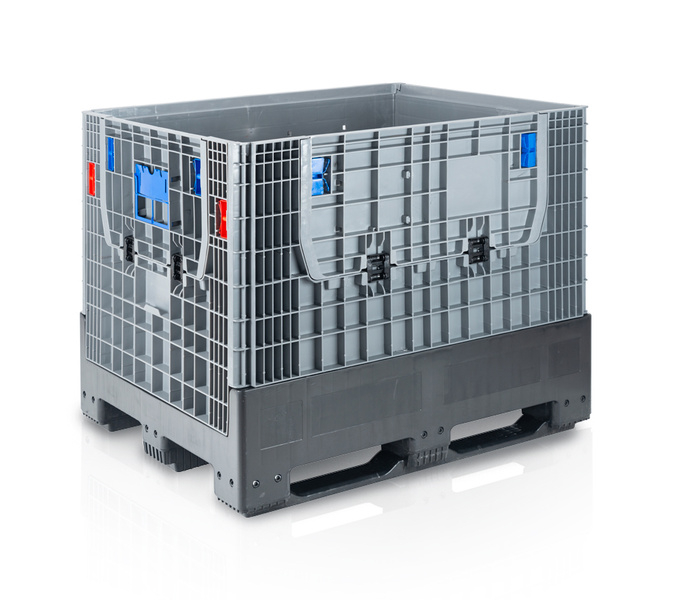 Folding box 120x100x97,5 with 3 runners - 2 x loading window