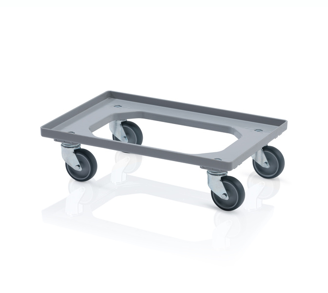 Transport trolley 4 steering wheels gray
