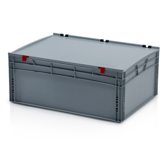 EURO crate 80x60x33,5 with lid - 1 handle on the short side