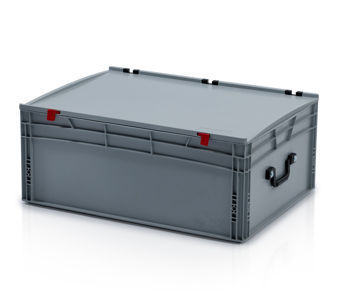 EURO crate 80x60x33,5 with lid - 2 handles on the short side