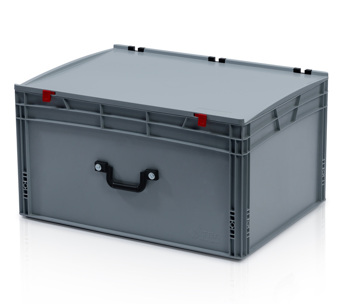EURO crate 80x60x42 with lid - 1 handle on the long side