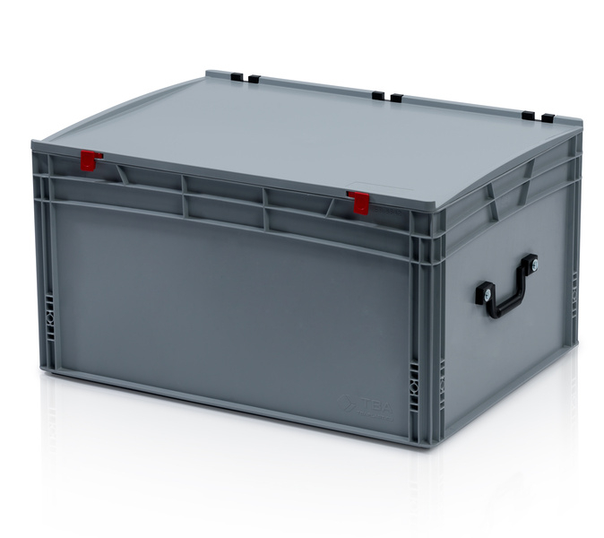 EURO crate 80x60x43,5 with lid - 1 handle on the short side