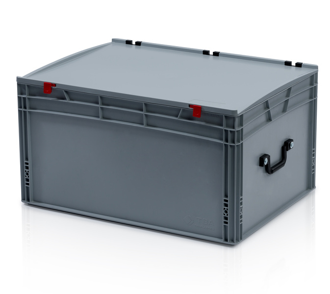 EURO crate 80x60x43,5 with lid - 2 handles on the short side