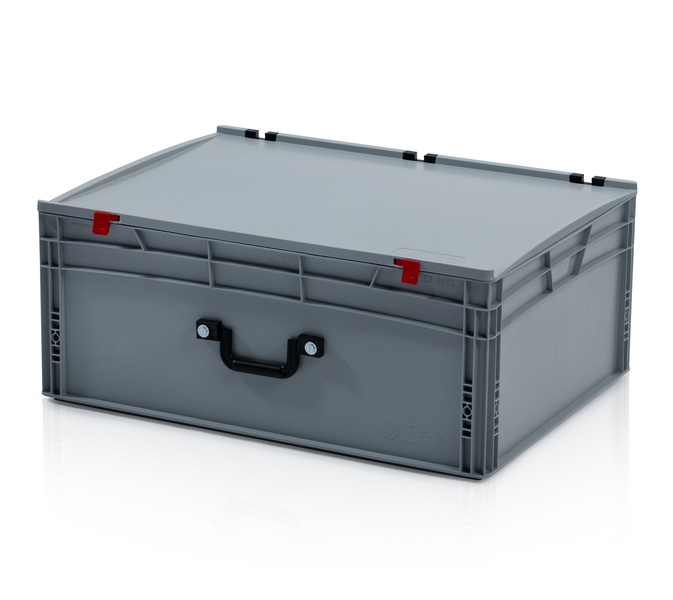 EURO crate 80x60x33,5 with lid - 1 handle on the long side