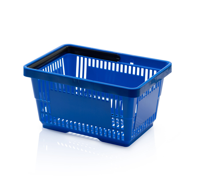 Shopping basket 1 handle blue