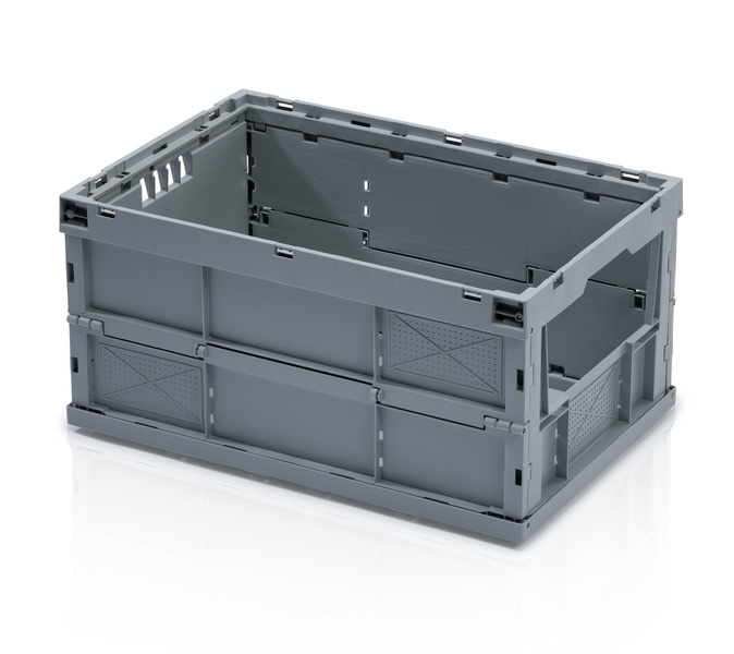 Foldable crate 60x40x30 without lid with open front
