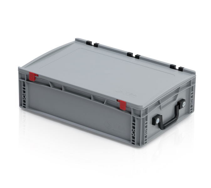 EURO crate 60x40x17 with lid - 2 handles on the short side