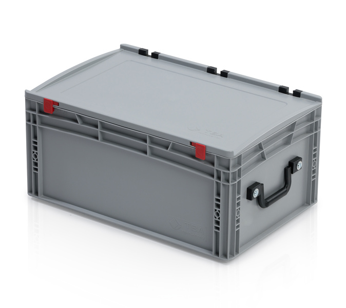 EURO crate 60x40x27 with lid - 2 handles on the short side