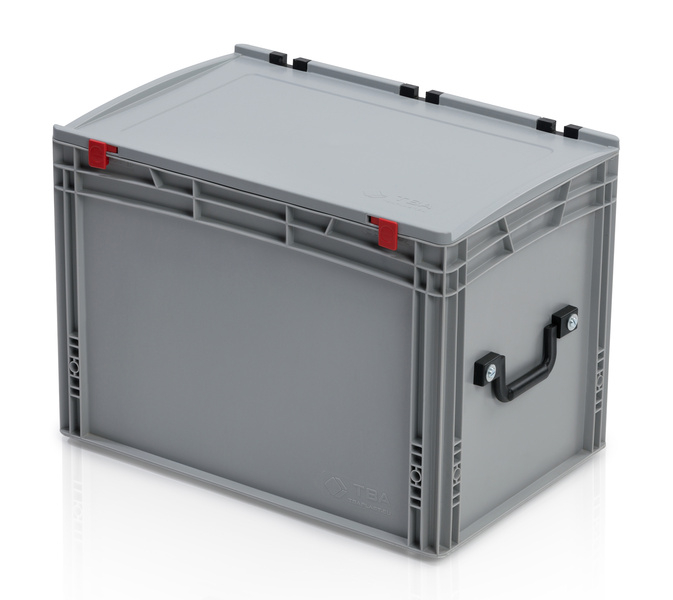 EURO crate 60x40x43,5 with lid - 2 handles on the short side