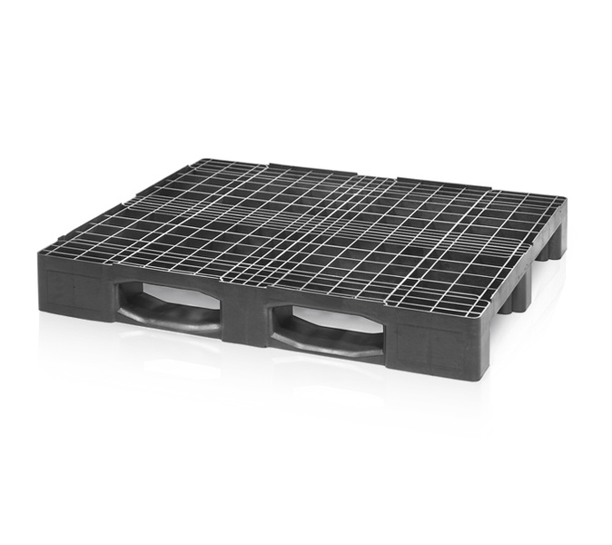 Plastic heavy duty pallet perforated 120x100 3 skids