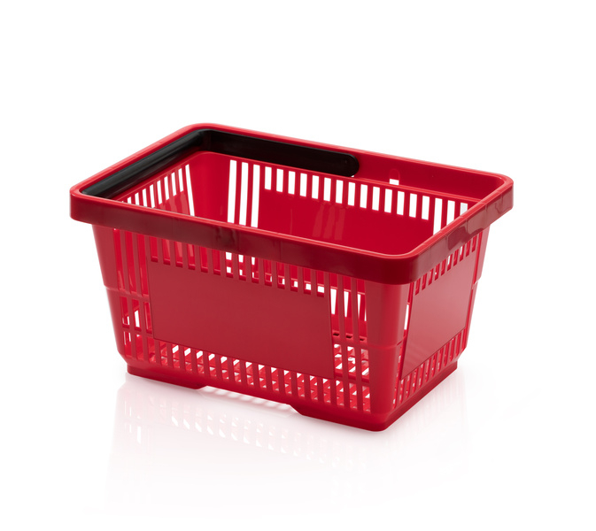 Shopping basket 1 handle red