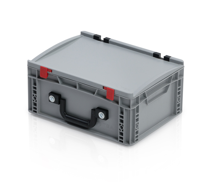 EURO crate 40x30x17  with lid - 1 handle on the long side