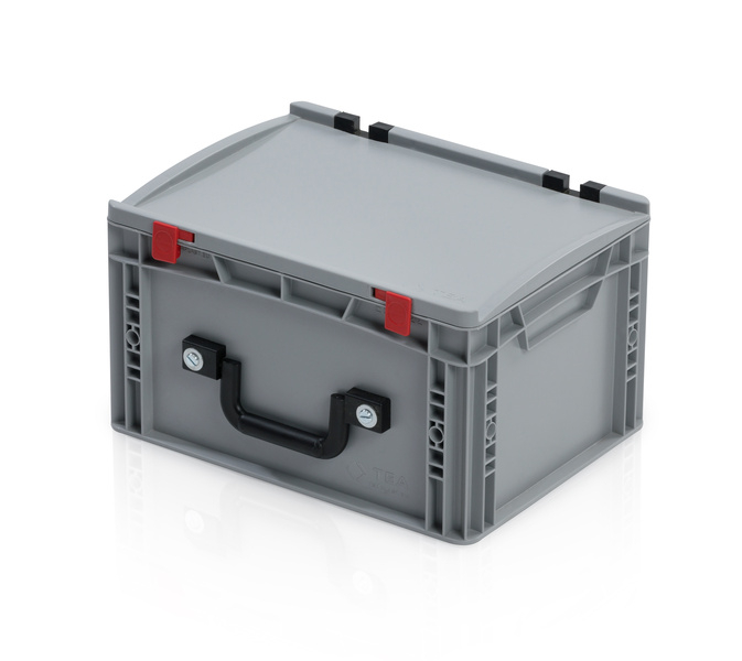 EURO crate  40x30x23,5 with lid - 1 handle on the long side
