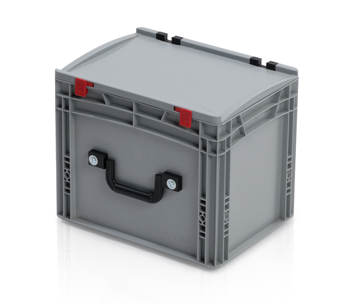 EURO crate  40x30x32 with lid - 1 handle on the long side