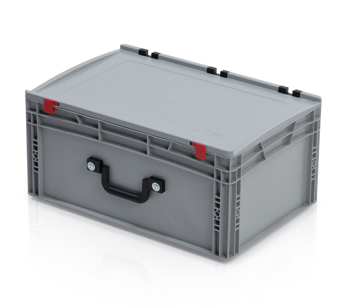 EURO crate 60x40x28,5 with lid - 2 handles on the long side