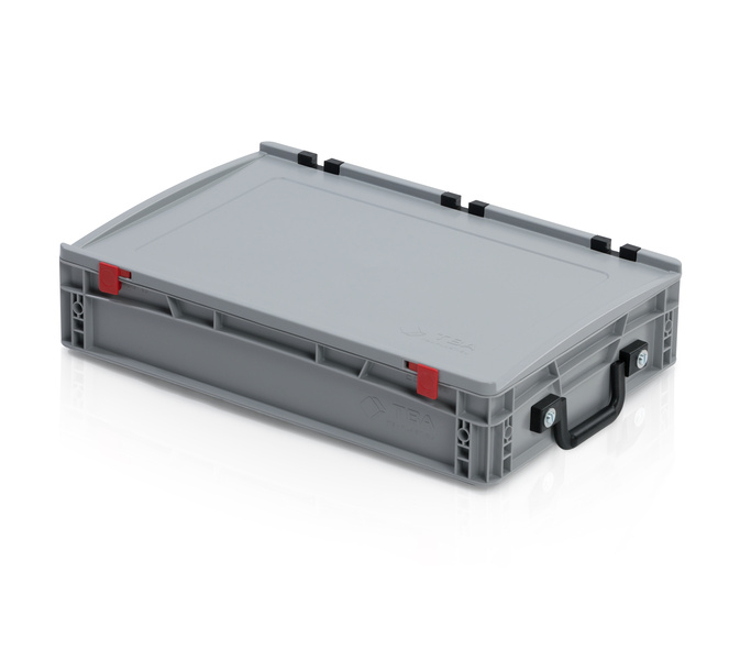 EURO crate 60x40x13,5 with lid  - 1 handle on the short side