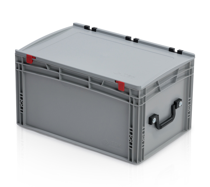 EURO crate 60x40x33,5 with lid - 1 handle on the short side