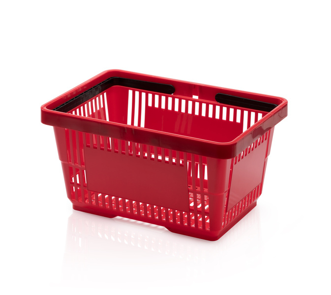 Shopping basket 2 handles red