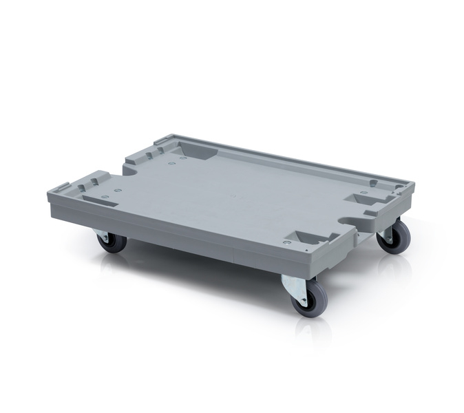 Transport trolley 80x60 2 steering + 2 fixed rubber wheels