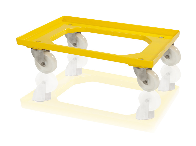 Transport trolley 2 steering + 2 fixed polyamide wheels