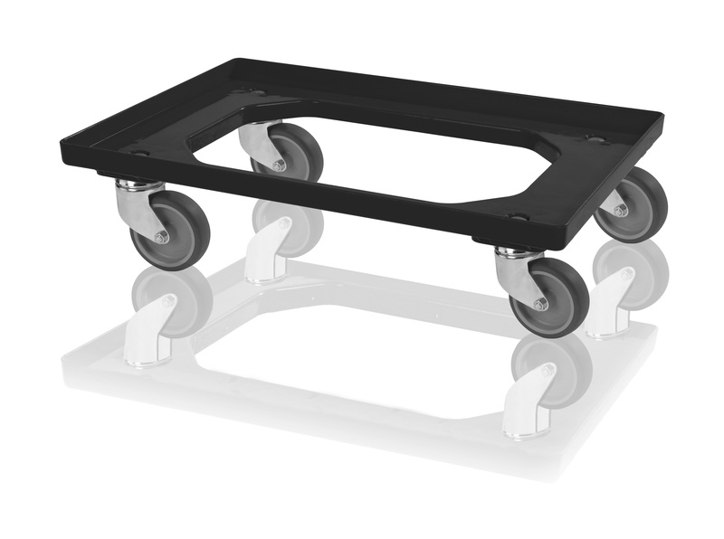 Transport trolley 4 steering wheels black