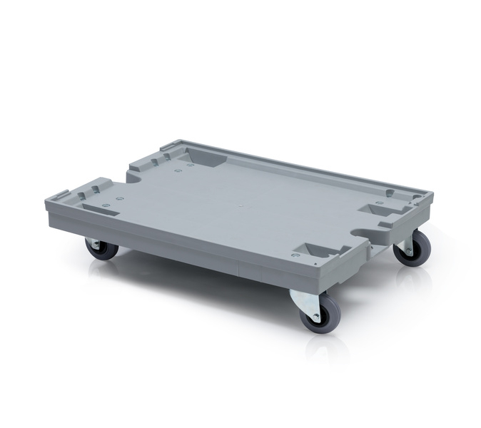 Transport trolley 80x60 4 steering rubber wheels