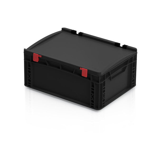 ESD EURO crate 40x30x18,5 with lid
