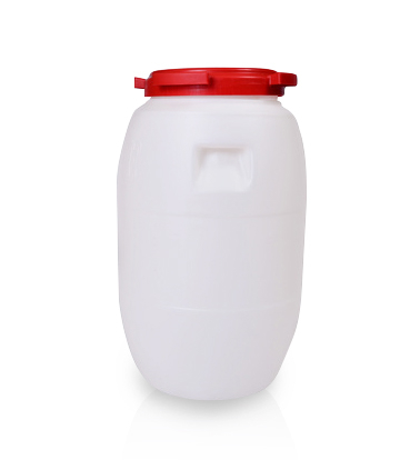 Barrel with screw red cap 60 l