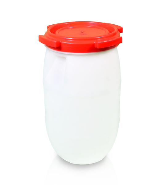 Barrel with screw red cap 30 l