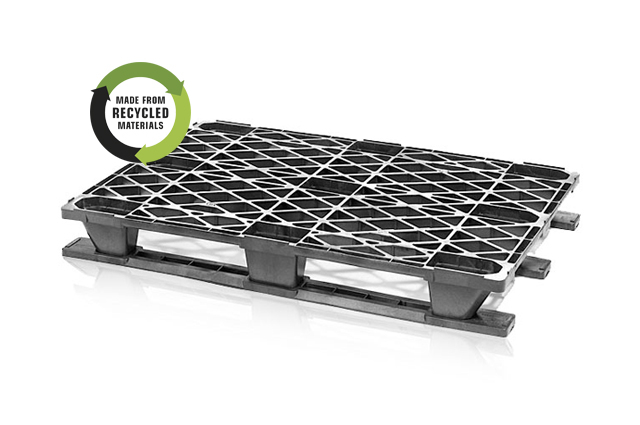 Plastic light pallet 120x80 with skids