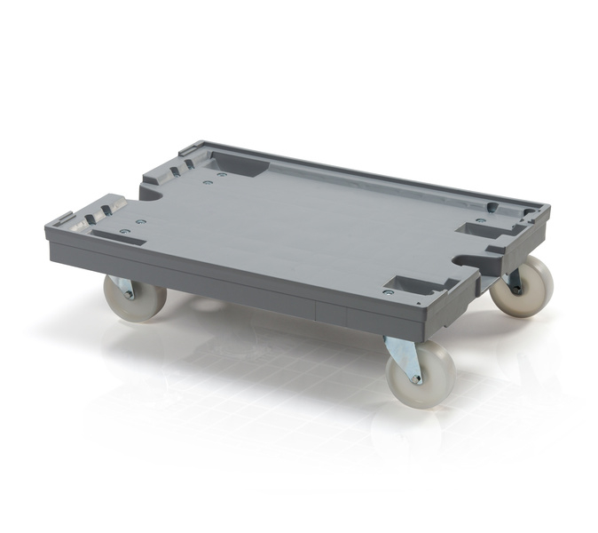 Transport trolley 80x60 2 steering + 2 fixed PP wheels