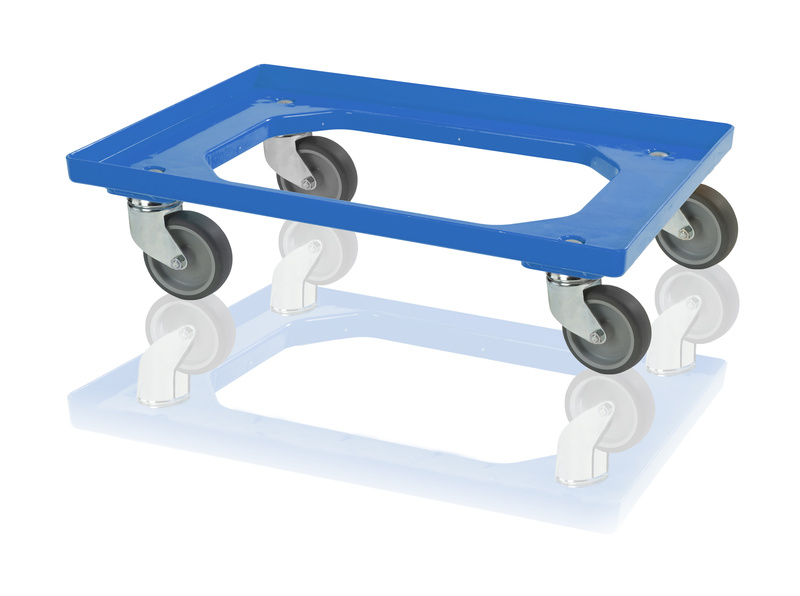 Transport trolley 4 steering wheels blue