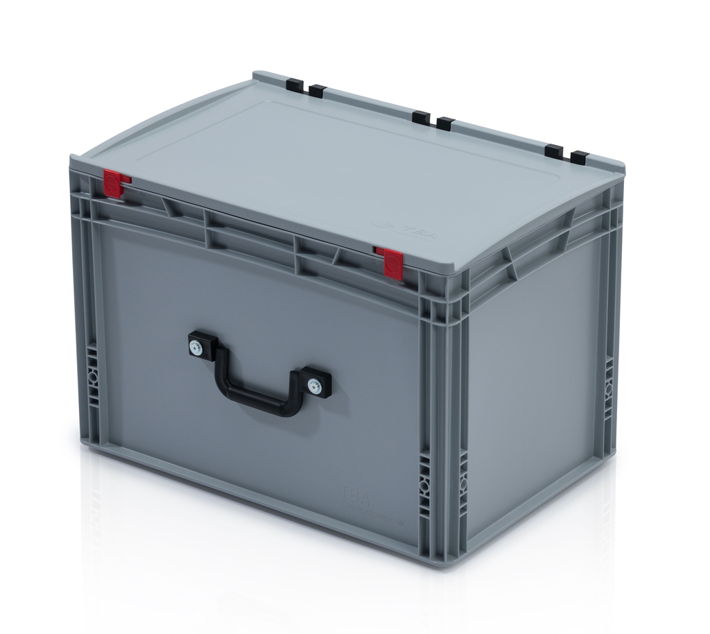 EURO crate with lid 60x40x40 - 2 handles on the long side
