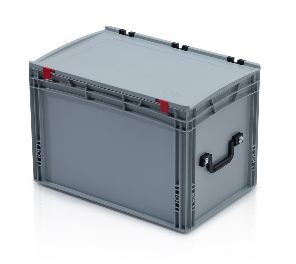 EURO crate 60x40x41,5 with lid - 1 handle on the short side