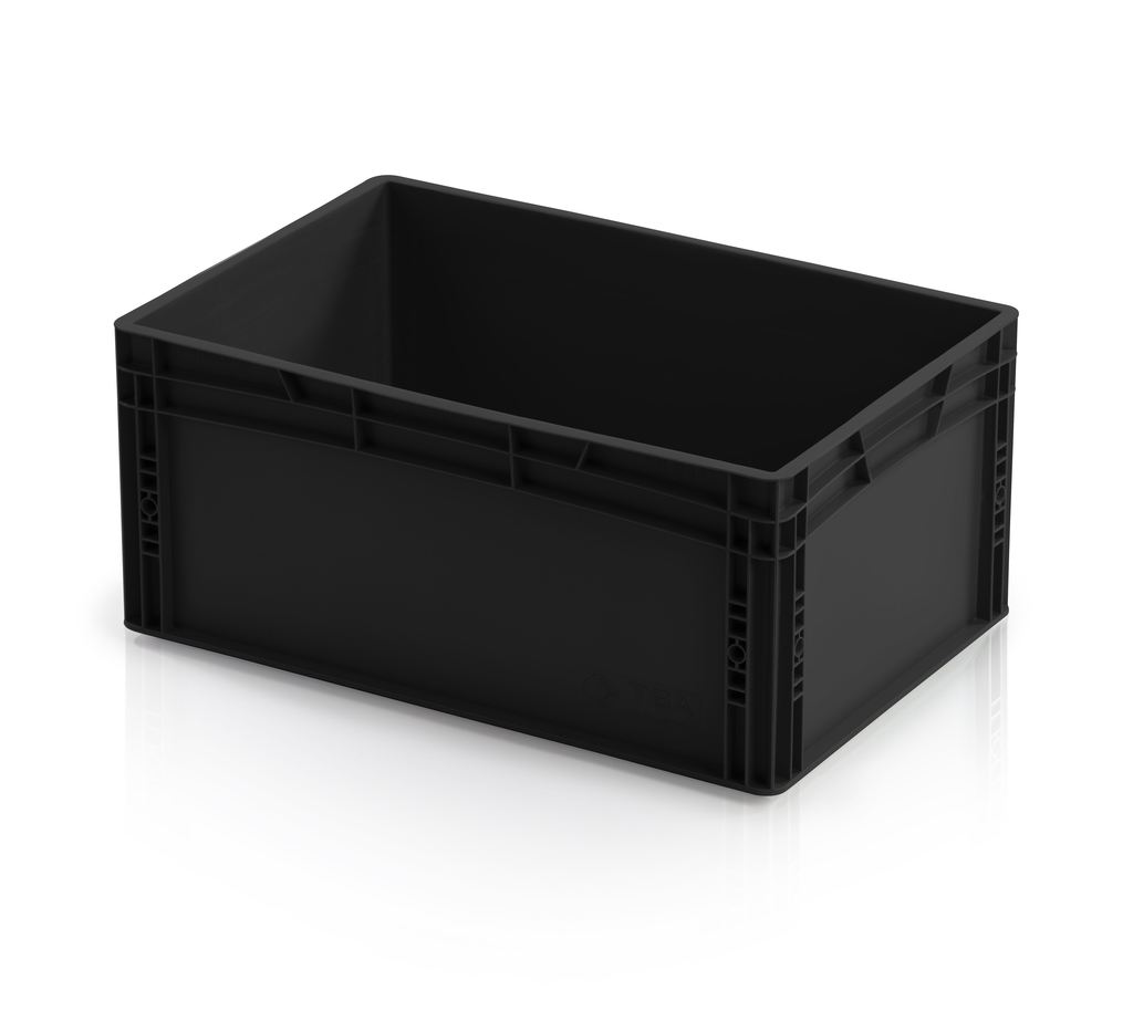 Euro crate 60x40x27 reg. black closed handles