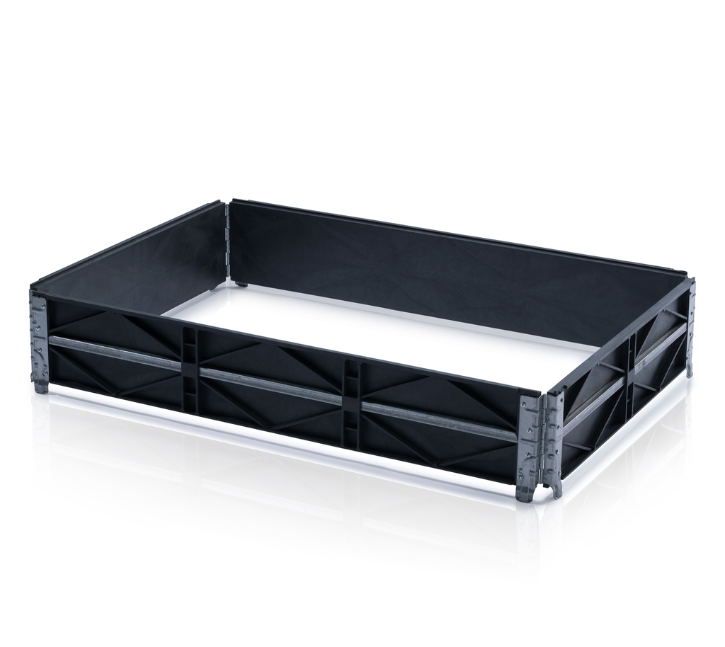 Plastic pallet cage 121x81x20.5 with 4 hinges