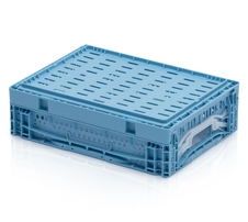 Folding crate perforated 40x30x12 blue