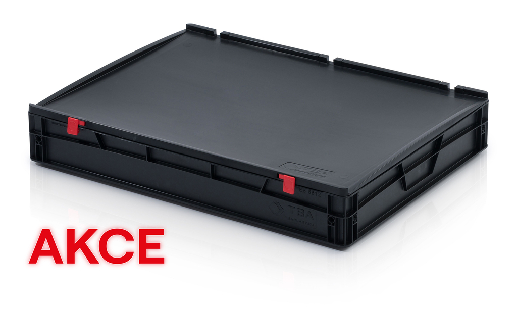 ESD EURO crate 80x60x13,5 with lid