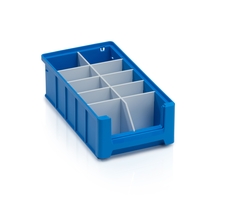Longitudinal divider with cut-outs for storage racking box - 30x9 cm