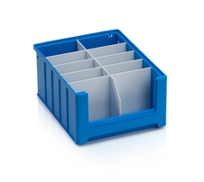 Longitudinal divider with cut-outs for storage racking box - 30x14 cm