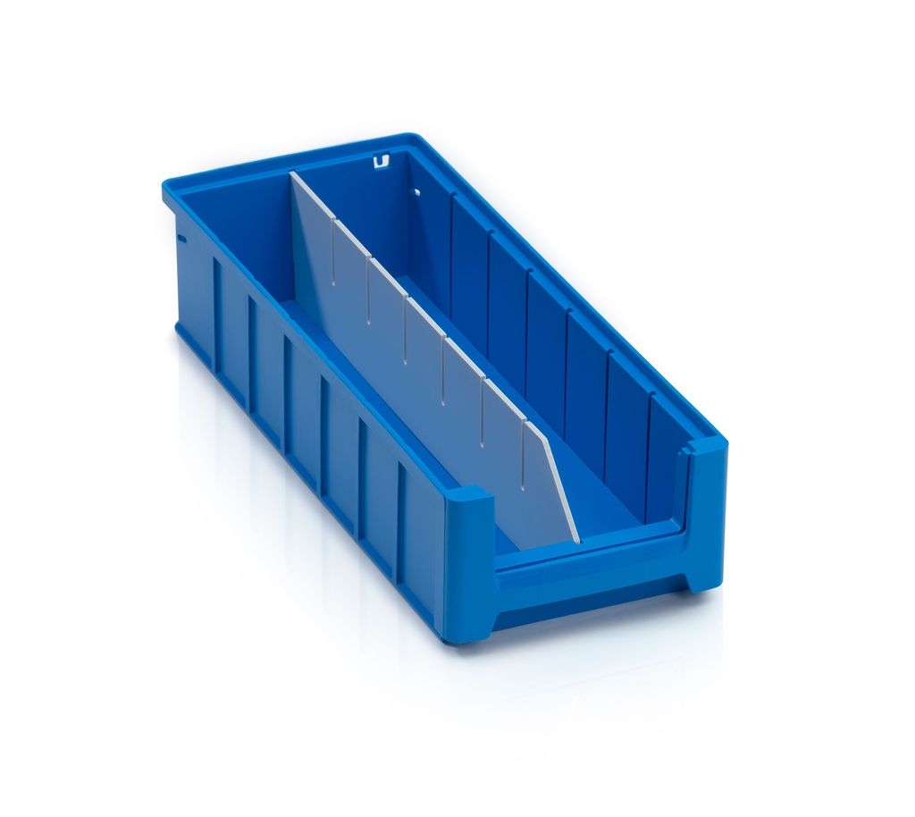 Rapid Racking Container Divider Longitudinal divider with cut-outs for storage racking box - 40x9 cm