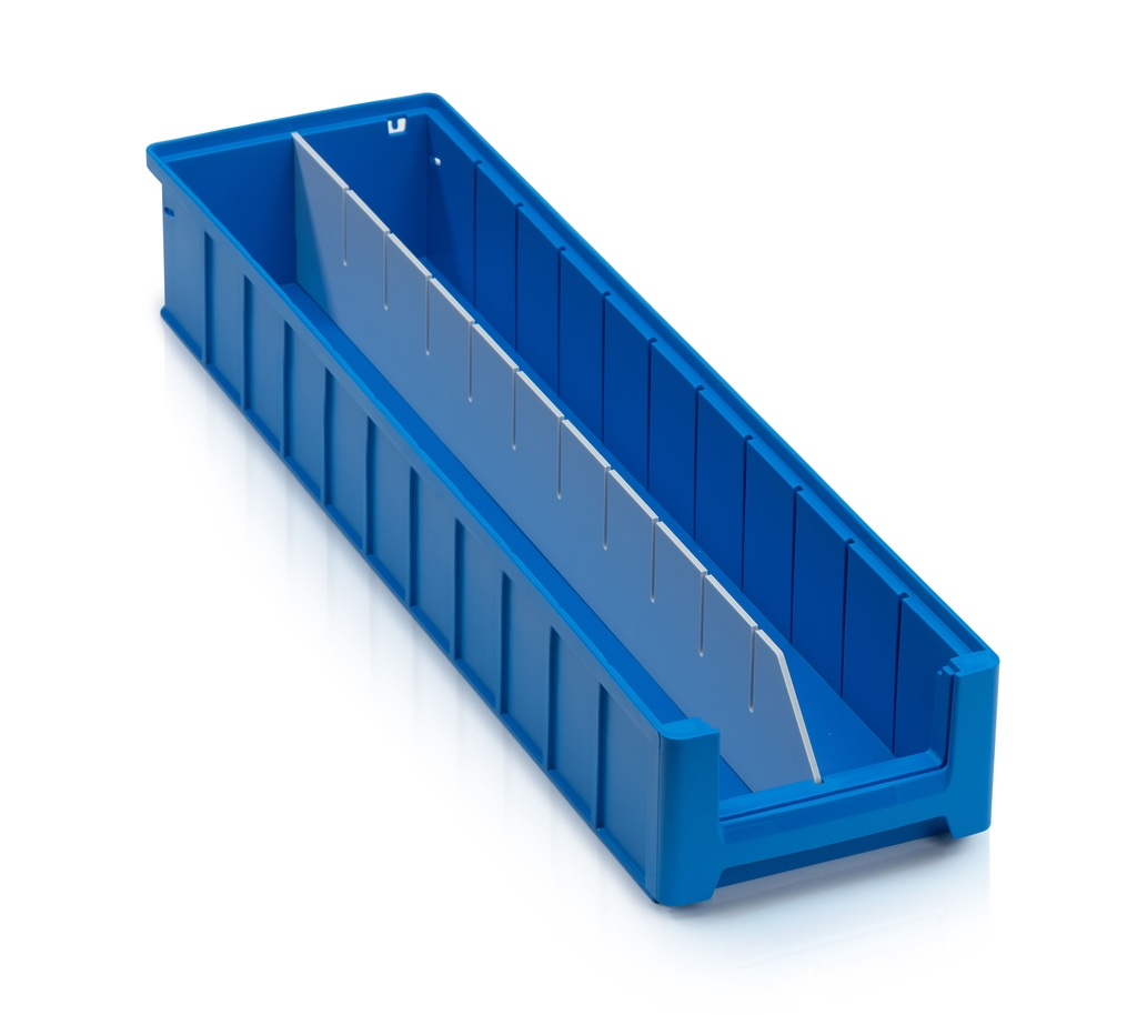 Box Rack Dividers Longitudinal divider with cut-outs for storage racking box - 60x9 cm