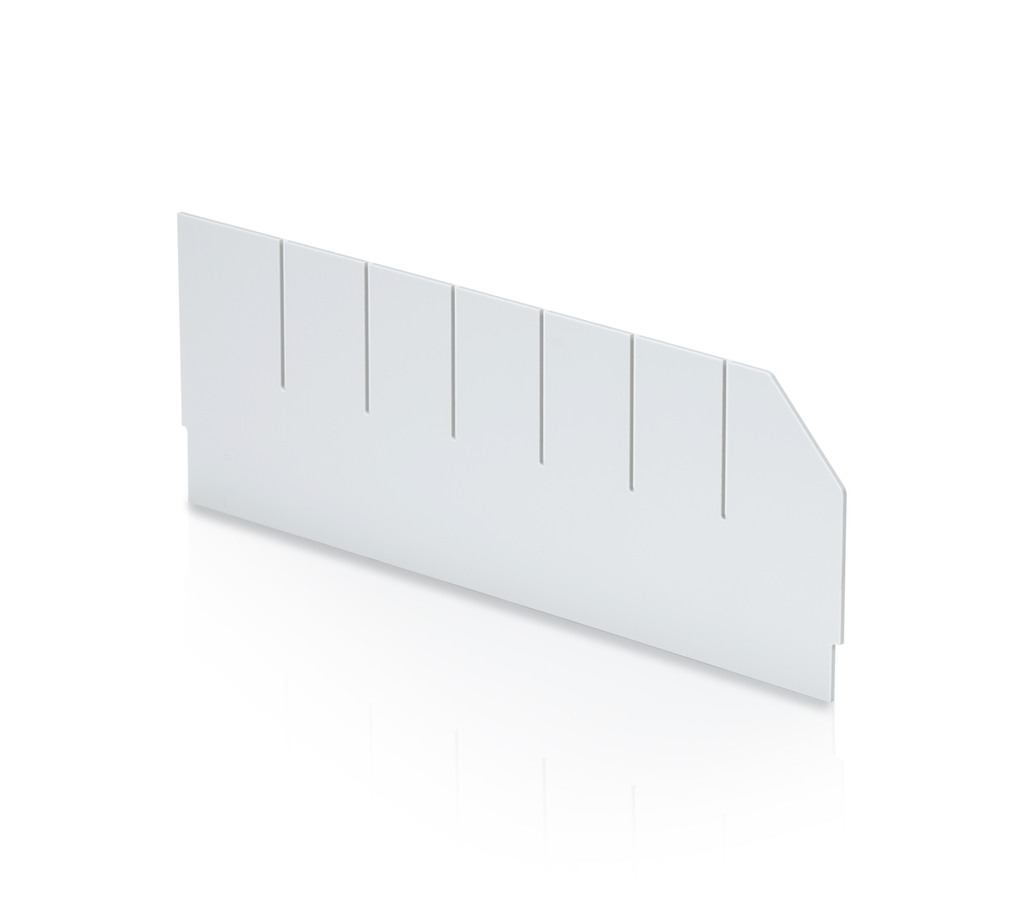 Longitudinal divider with cut-outs for storage racking box - 40x14 cm